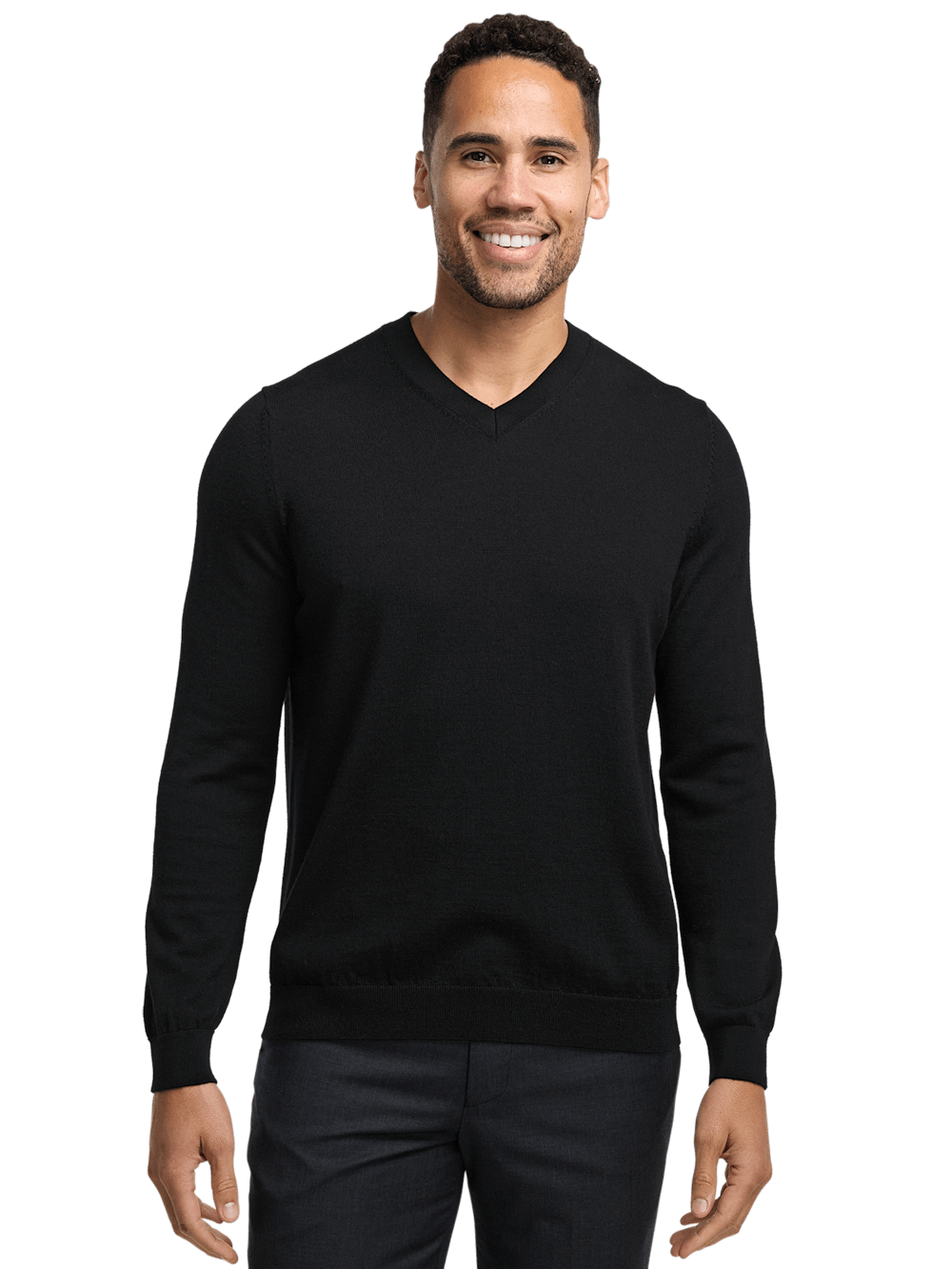 Alternate Image of Merino Wool V-neck Sweater-1