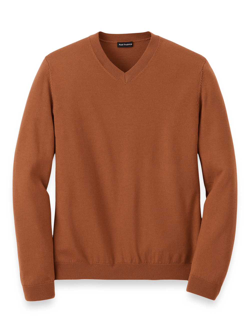 Product Image of Merino Wool V-neck Sweater-Copper