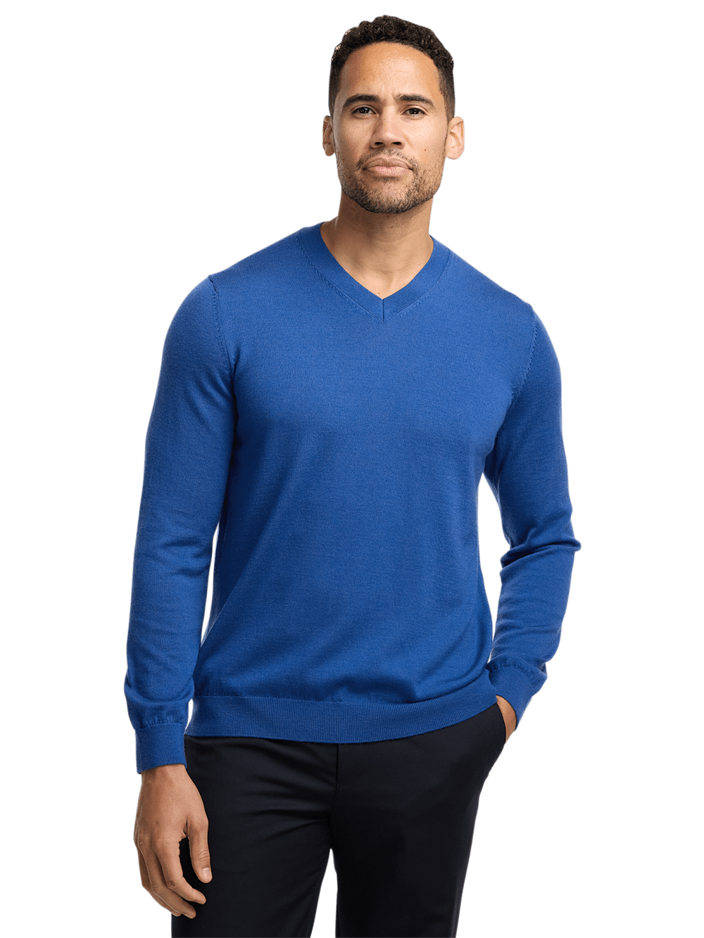 Alternate Image of Merino Wool V-neck Sweater-1