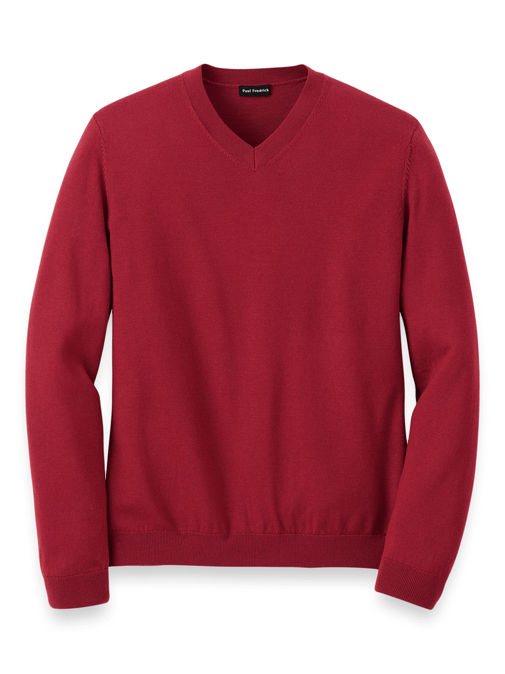 Product Image of Merino Wool V-neck Sweater-Wine