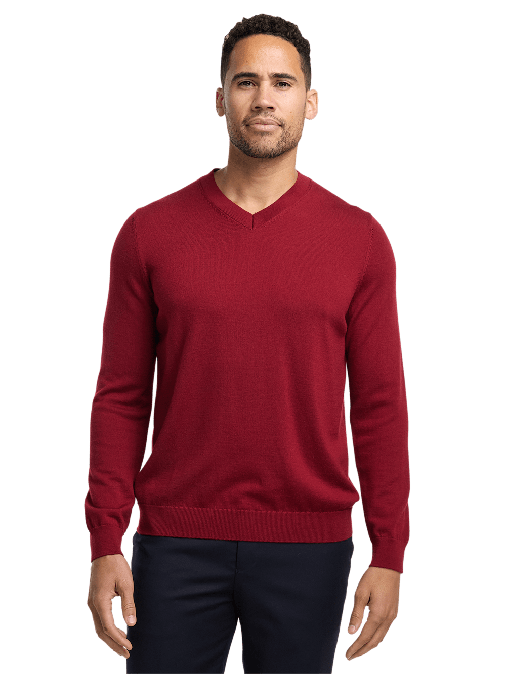 Alternate Image of Merino Wool V-neck Sweater-1