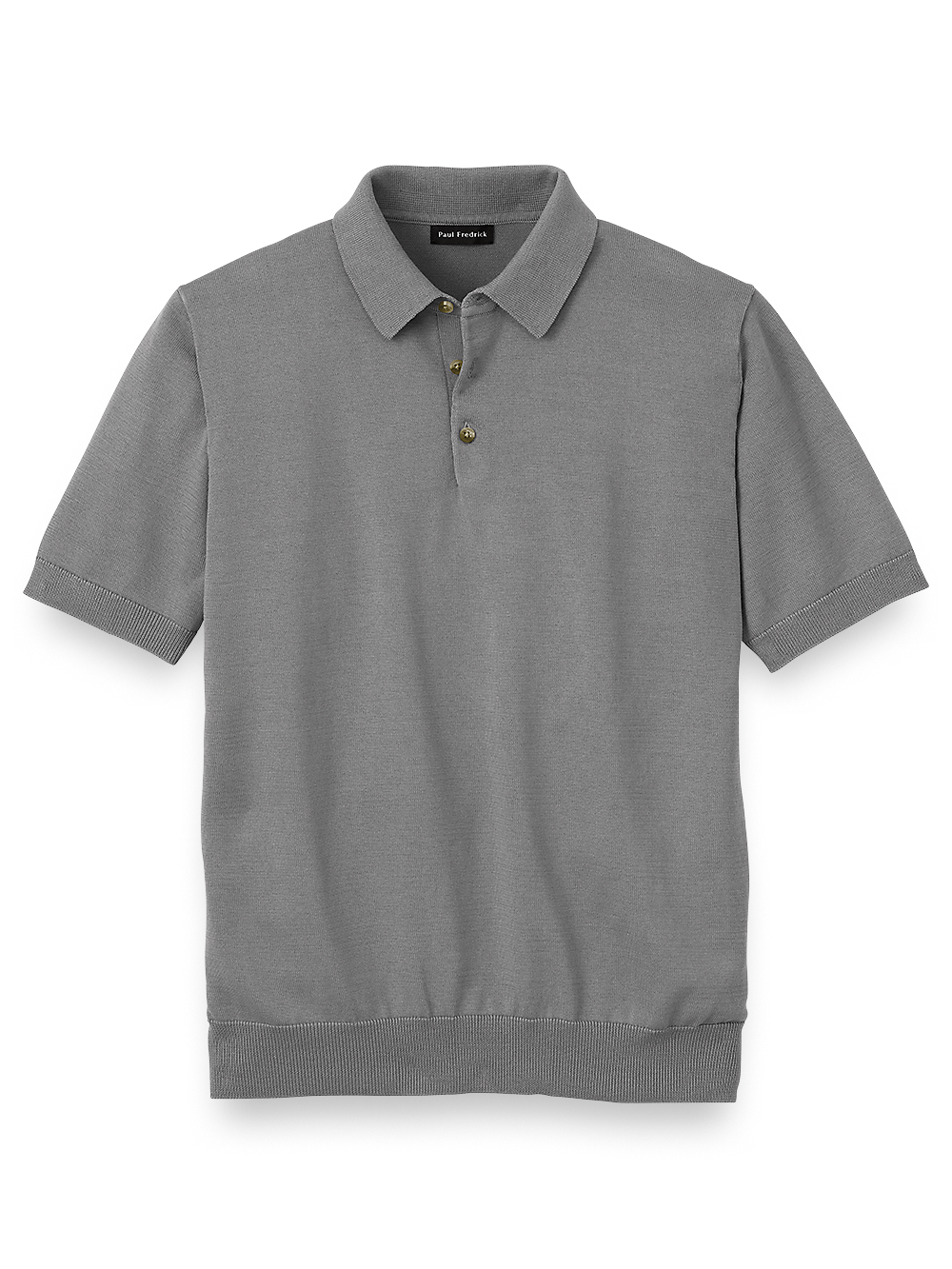 Product Image of Supima Cotton Three Button Polo-Grey