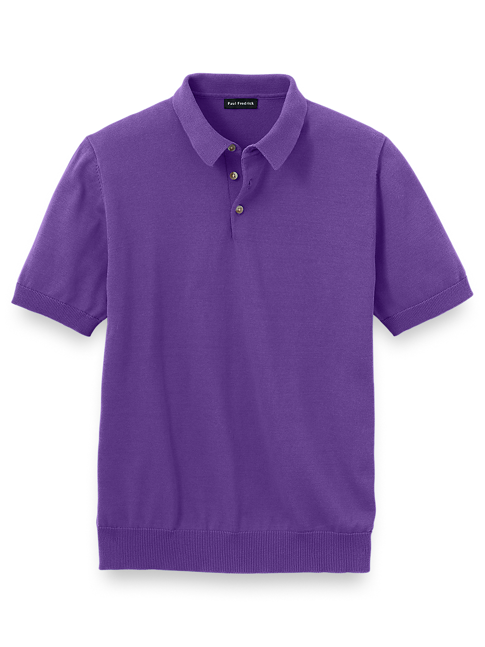 Product Image of Supima Cotton Three Button Polo-Purple