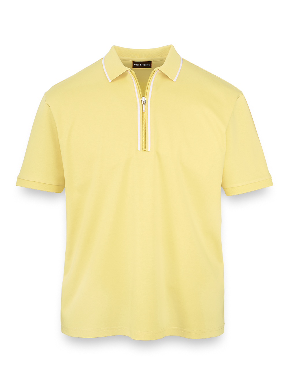 Product Image of Mercerized Cotton Zip Polo-Yellow