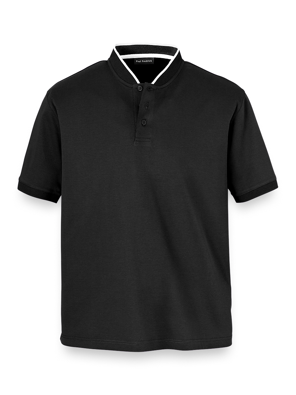 Product Image of Mercerized Cotton Henley-Black