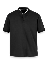 Mercerized Cotton Henley - Black