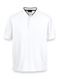 Mercerized Cotton Henley - White