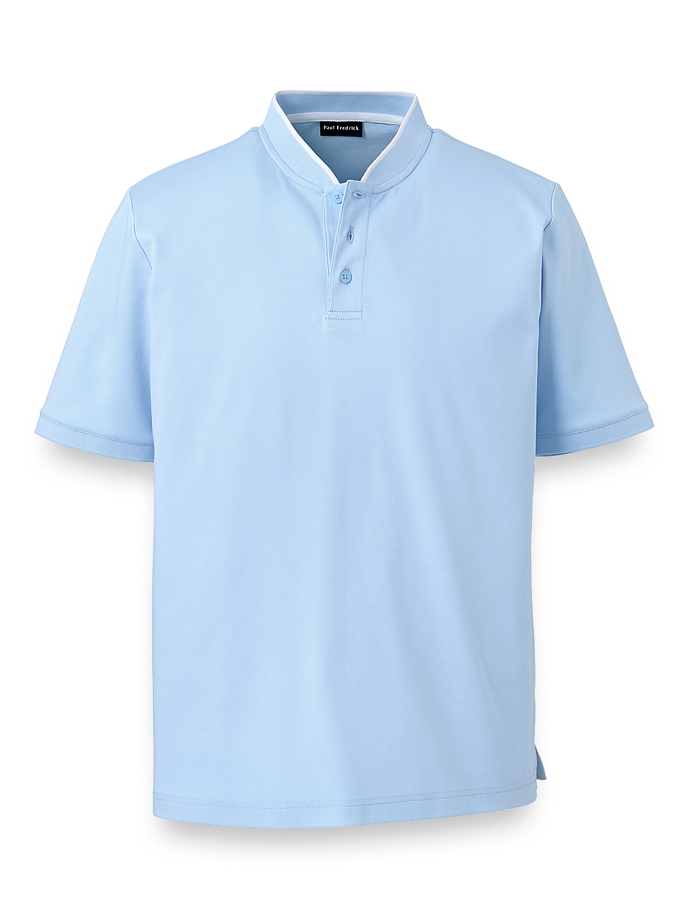 Product Image of Mercerized Cotton Henley-Ice Blue