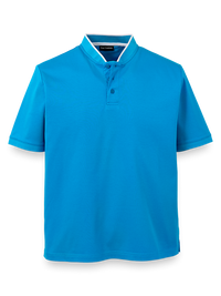 Mercerized Cotton Henley - Turquoise