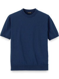 Supima Cotton Crew Neck Sweater - Navy