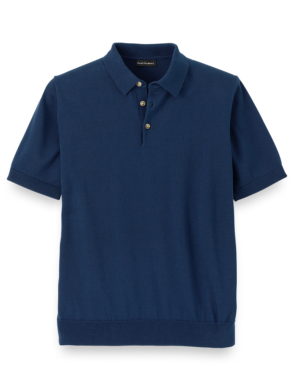 Product Image of Supima Cotton Three Button Polo-Navy