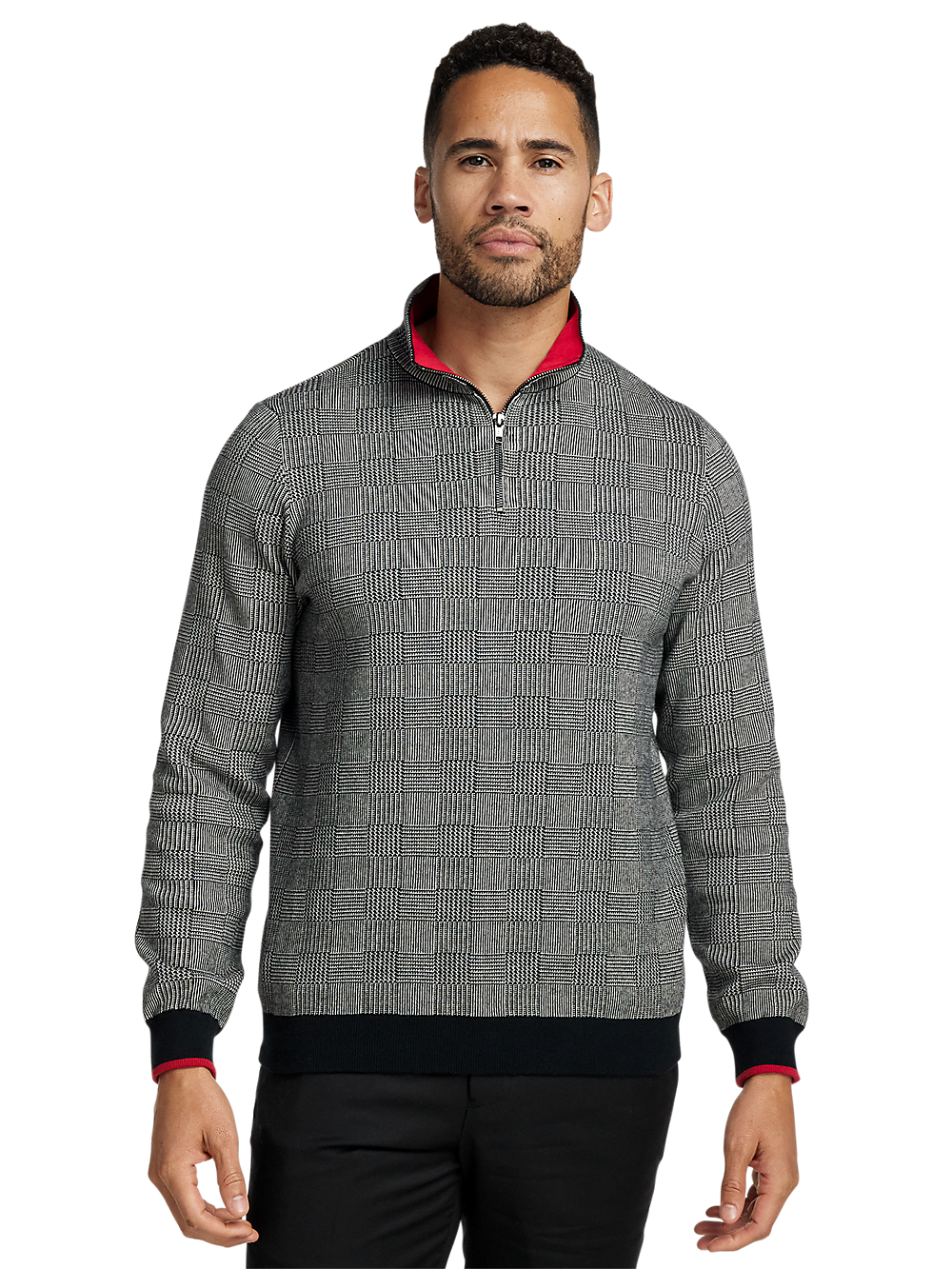 Alternate Image of Cotton Quarter Zip Mock Neck Sweater-1