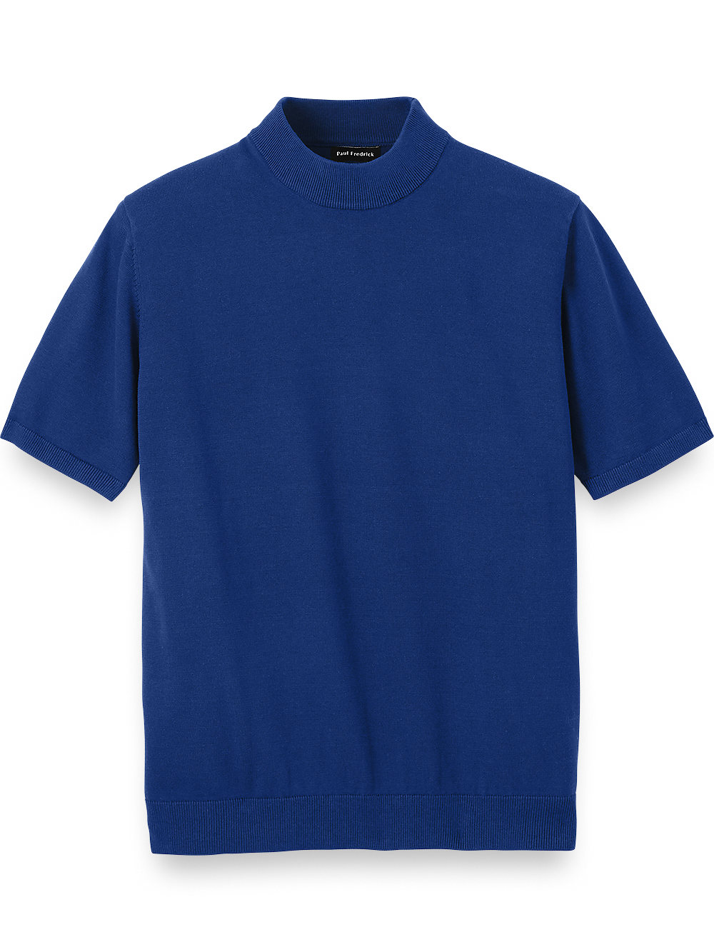 Product Image of Cotton Mock Neck Sweater-Navy