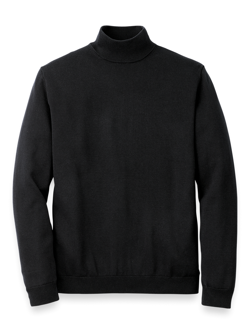 Product Image of Supima Cotton Mock Neck Sweater-Black