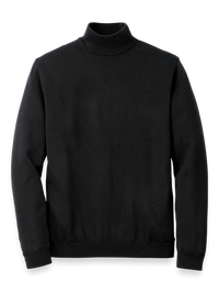 Supima Cotton Mock Neck Sweater - Black