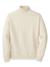 Supima Cotton Mock Neck Sweater - Ivory