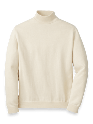 Supima Cotton Mock Neck Sweater - Ivory