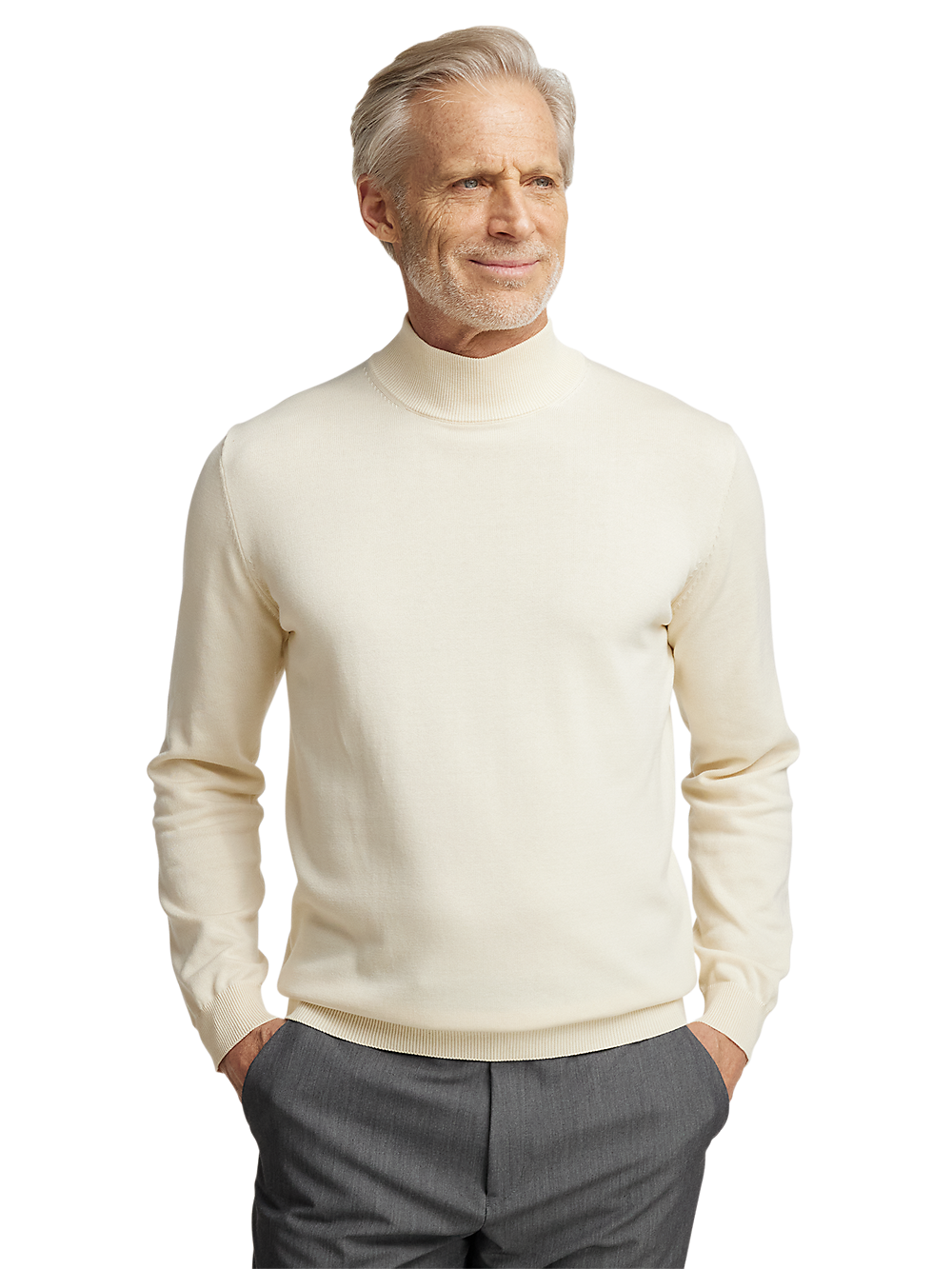 Alternate Image of Supima Cotton Mock Neck Sweater-1