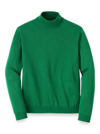 Supima Cotton Mock Neck Sweater - Green