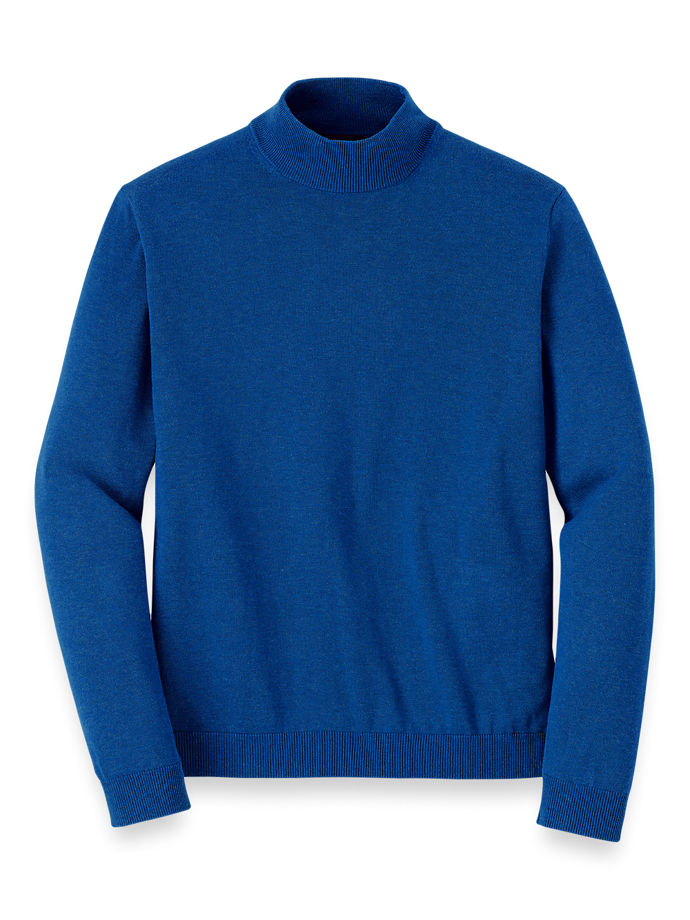 Product Image of Supima Cotton Mock Neck Sweater-Blue