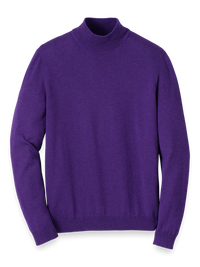 Supima Cotton Mock Neck Sweater - Purple