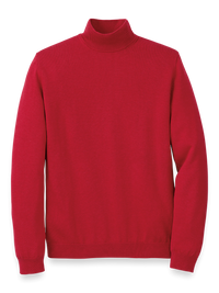 Supima Cotton Mock Neck Sweater - Red