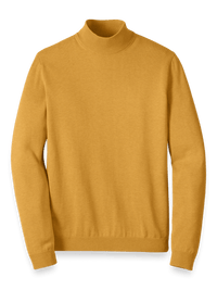 Supima Cotton Mock Neck Sweater - Mustard