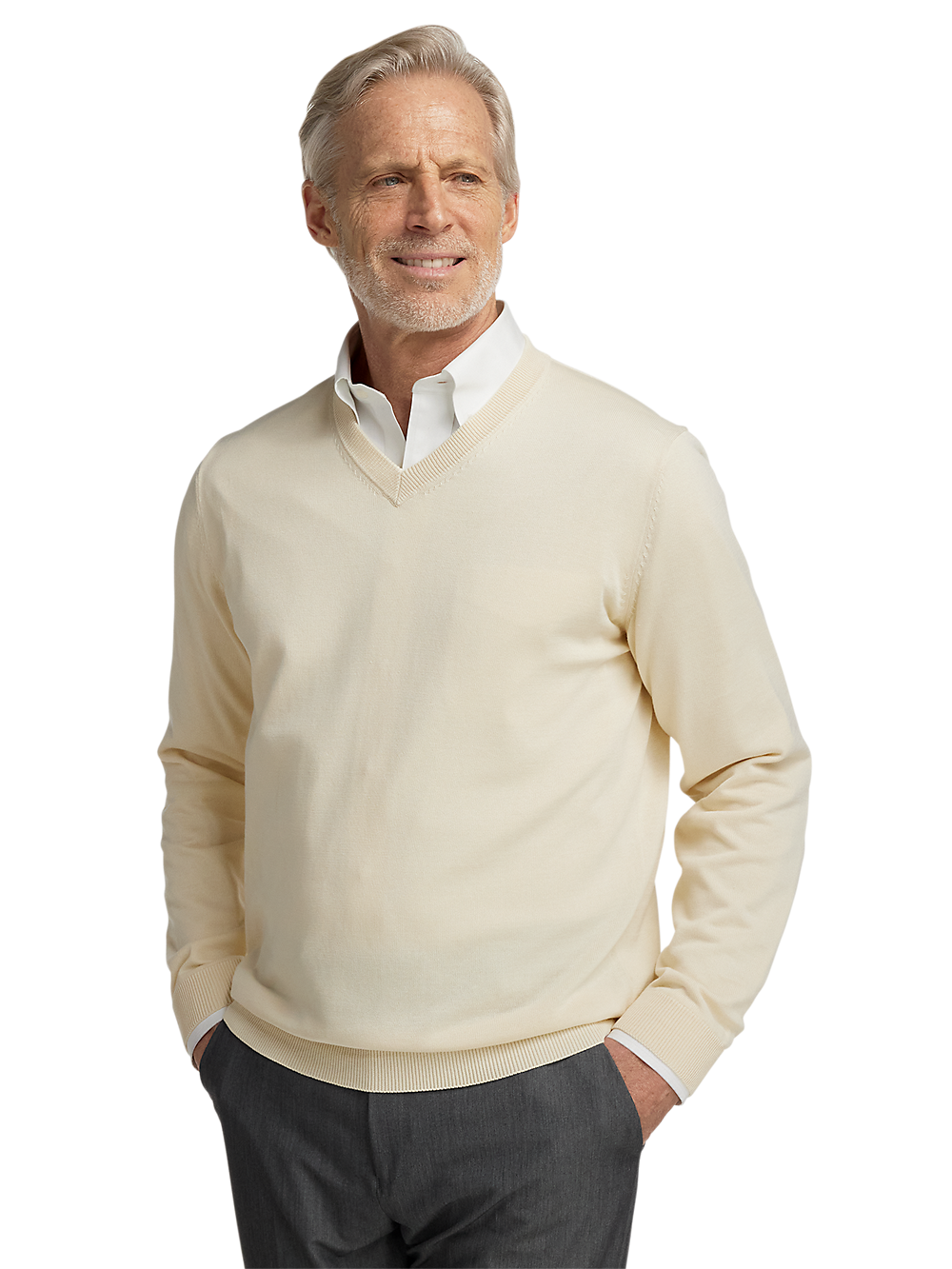 Alternate Image of Supima Cotton V-neck Sweater-1