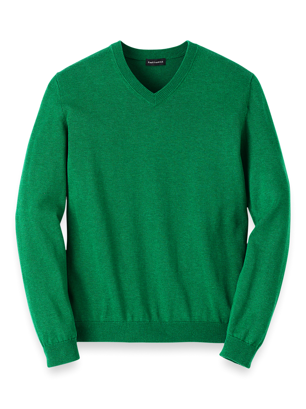 Product Image of Supima Cotton V-neck Sweater-Green