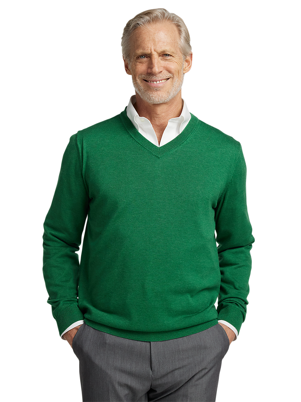 Alternate Image of Supima Cotton V-neck Sweater-1