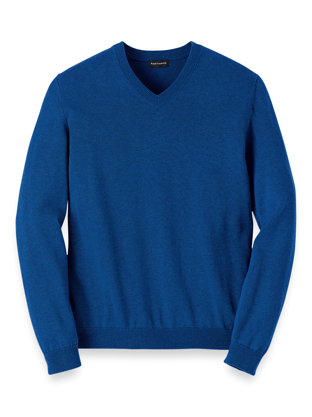 Product Image of Supima Cotton V-neck Sweater-Blue