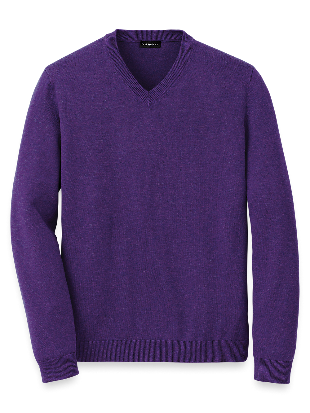 Product Image of Supima Cotton V-neck Sweater-Purple