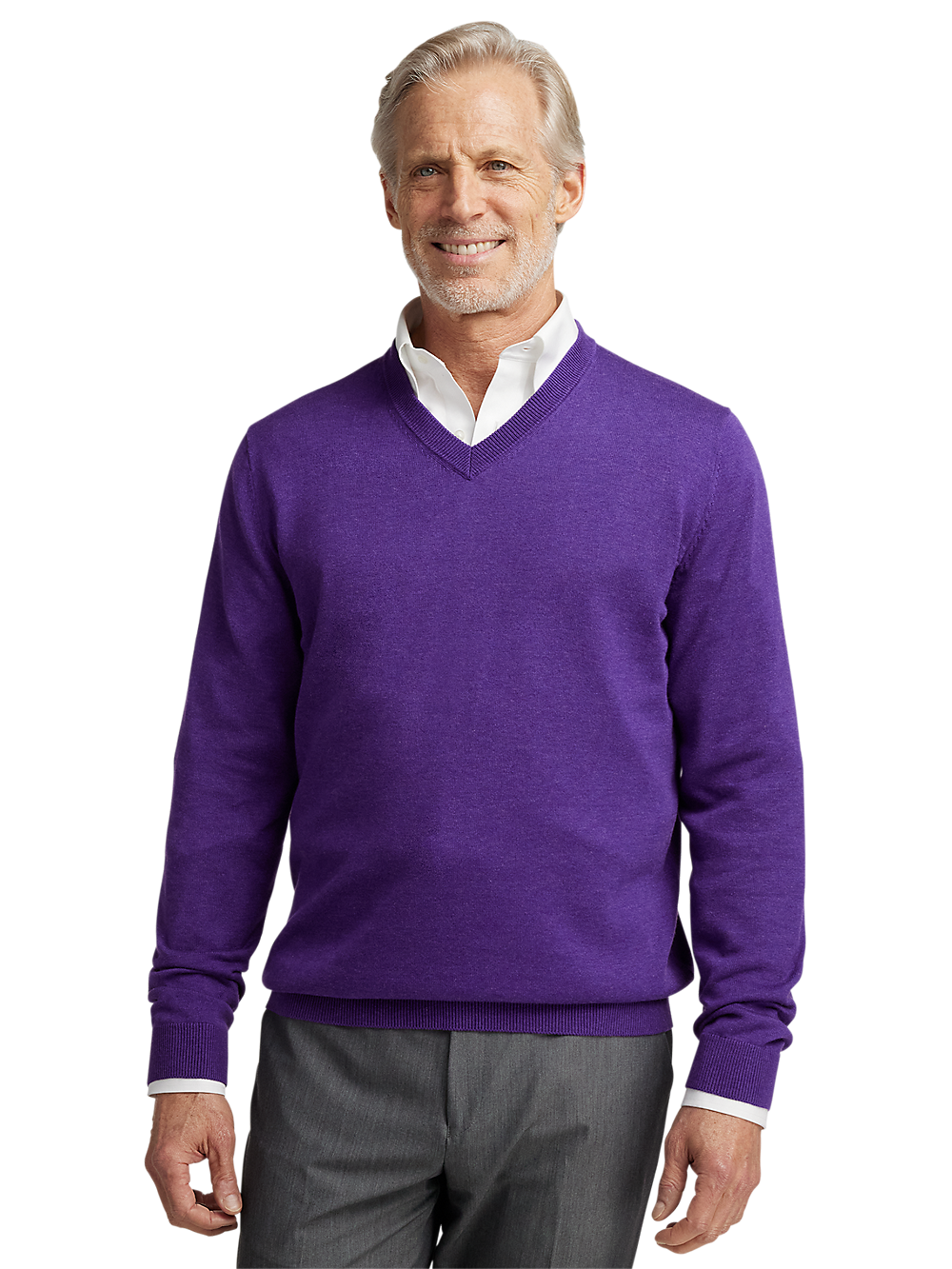 Alternate Image of Supima Cotton V-neck Sweater-1