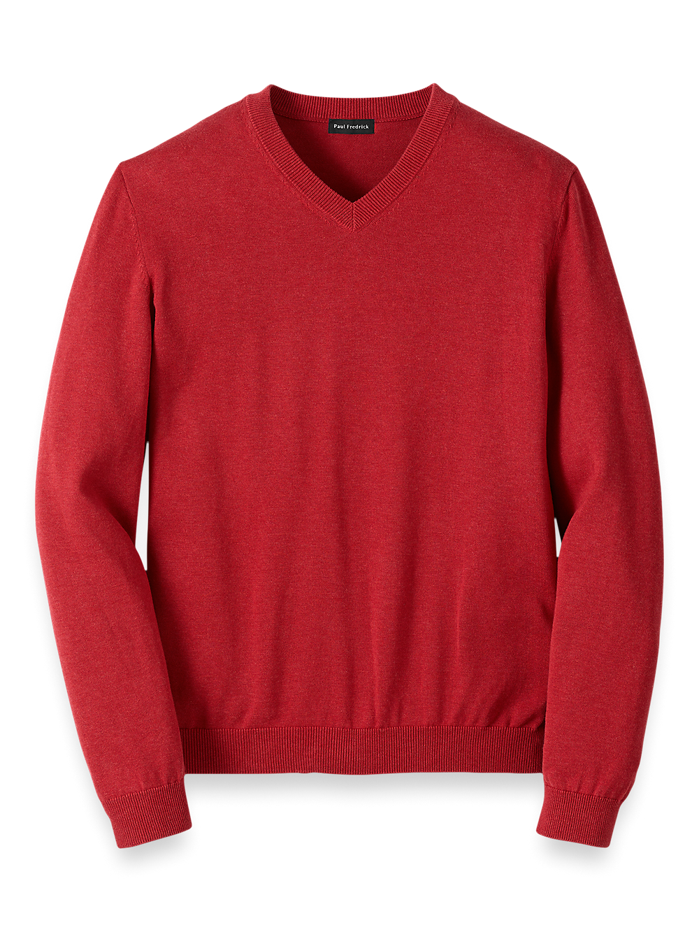 Product Image of Supima Cotton V-neck Sweater-Red