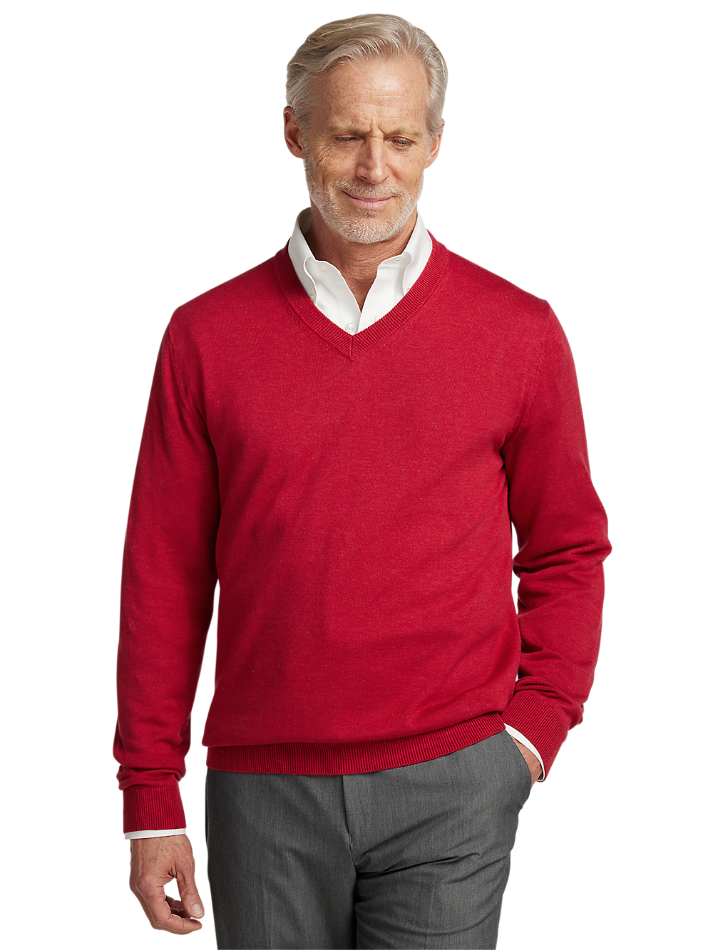 Alternate Image of Supima Cotton V-neck Sweater-1