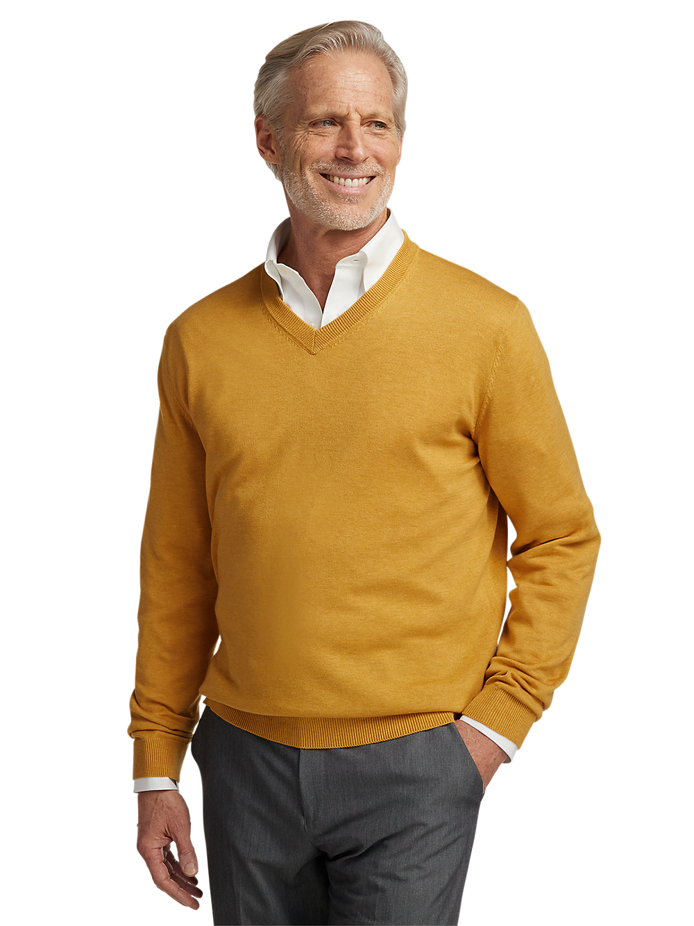 Alternate Image of Supima Cotton V-neck Sweater-1