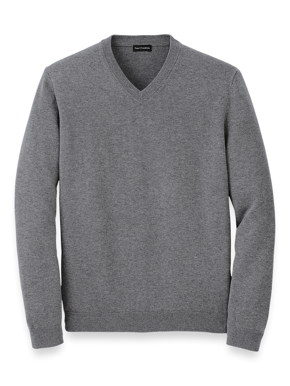 Product Image of Supima Cotton V-neck Sweater-Medium Grey