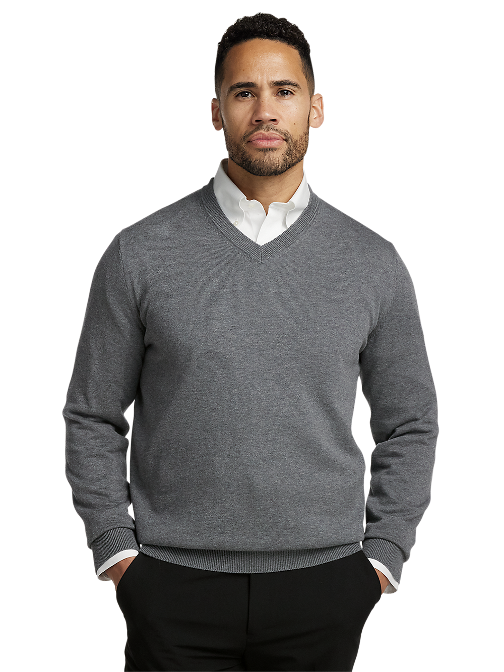 Alternate Image of Supima Cotton V-neck Sweater-1