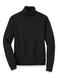 Supima Cotton Turtleneck - Black