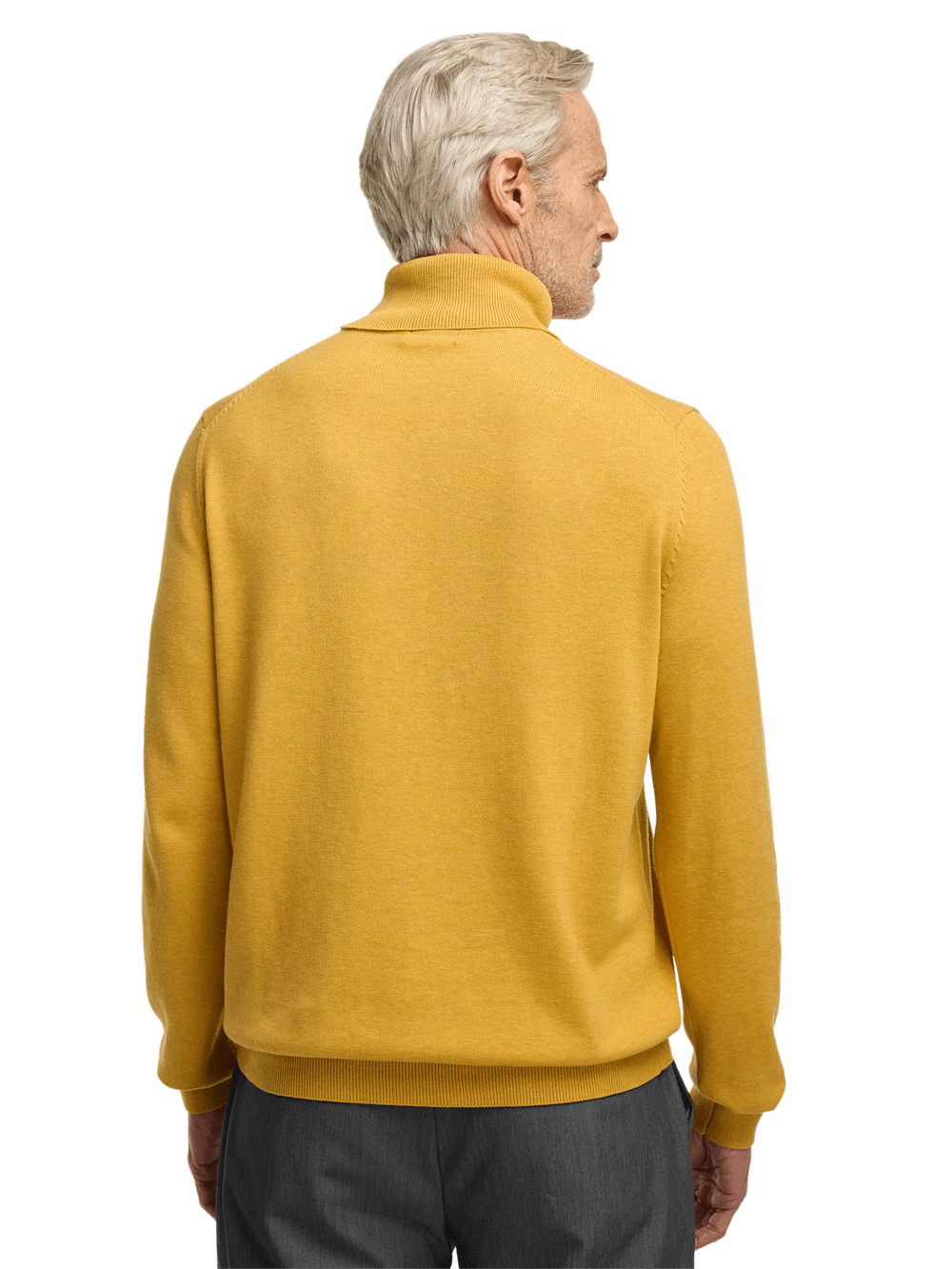 Paul Fredrick Supima Cotton Turtleneck Mustard Large Tall