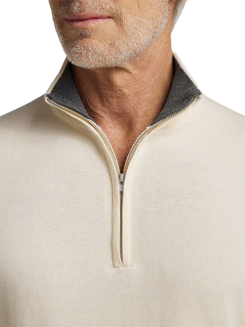 Alternate Image of Supima Cotton Quarter Zip Mock Neck Sweater-2