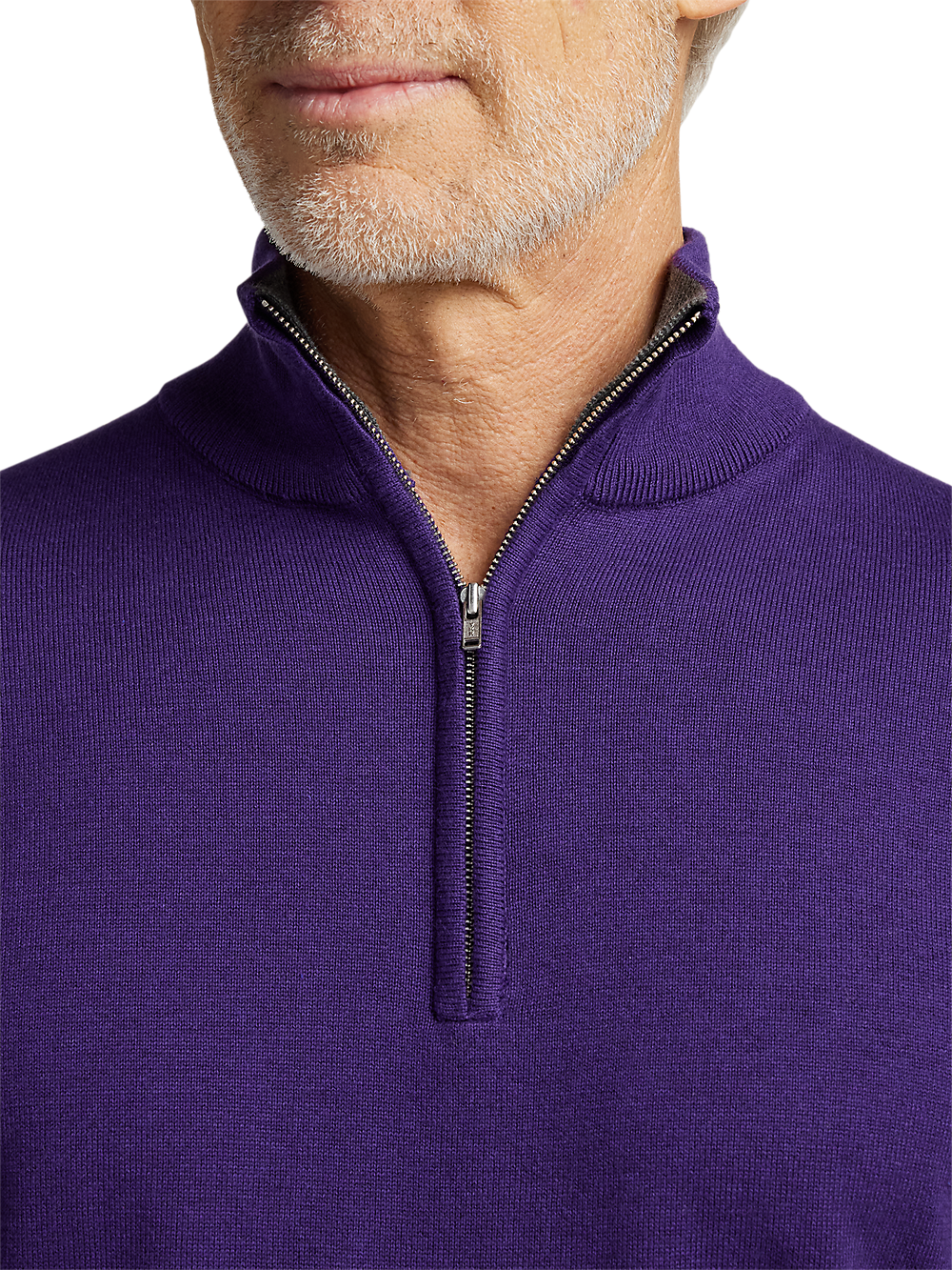 Alternate Image of Supima Cotton Quarter Zip Mock Neck Sweater-2