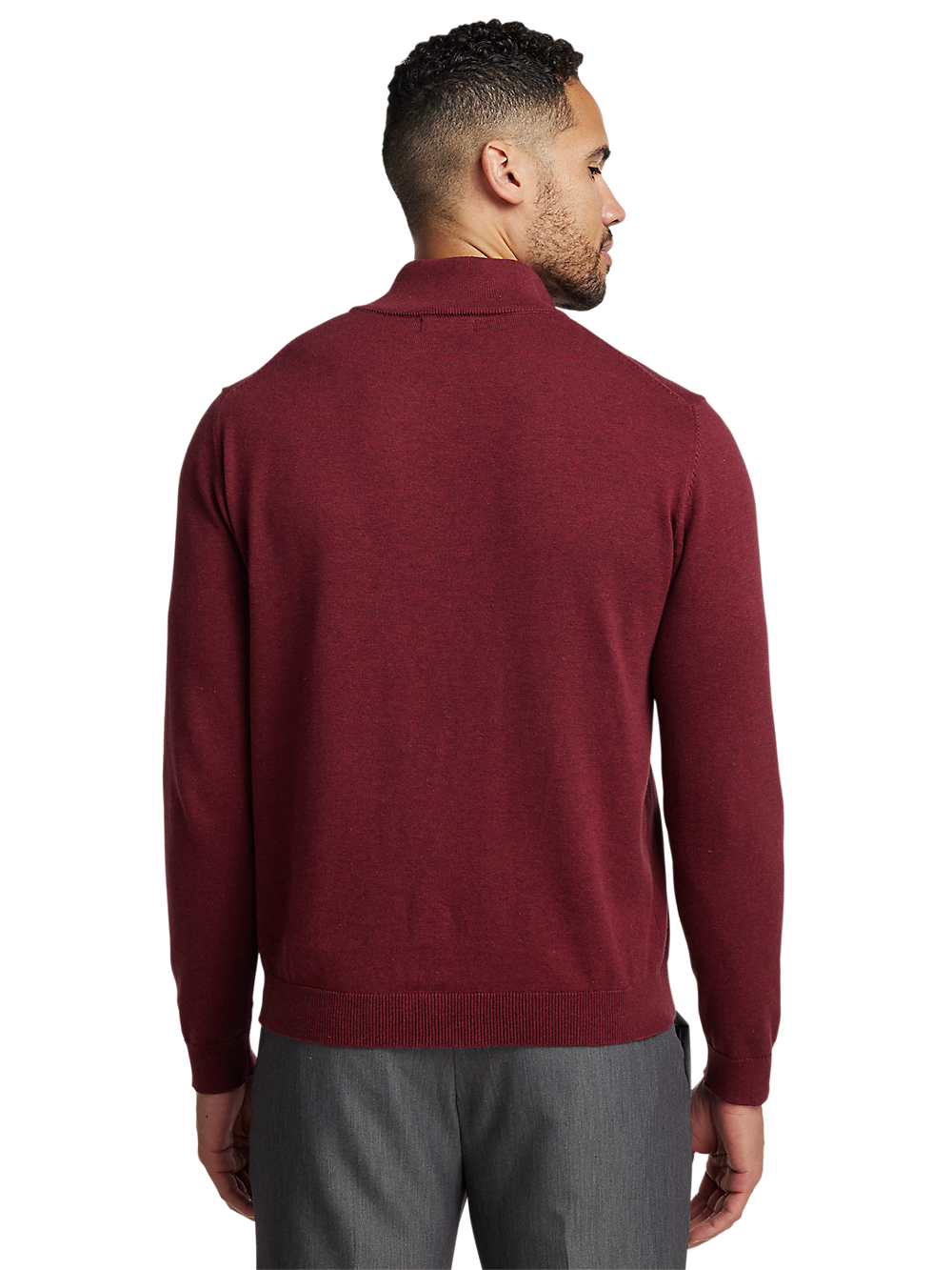 Alternate Image of Supima Cotton Quarter Zip Mock Neck Sweater-4