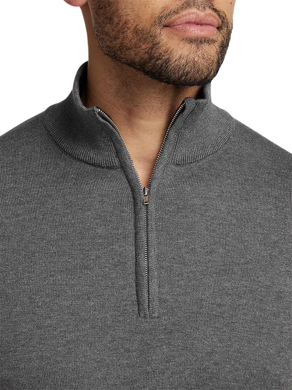 Alternate Image of Supima Cotton Quarter Zip Mock Neck Sweater-2