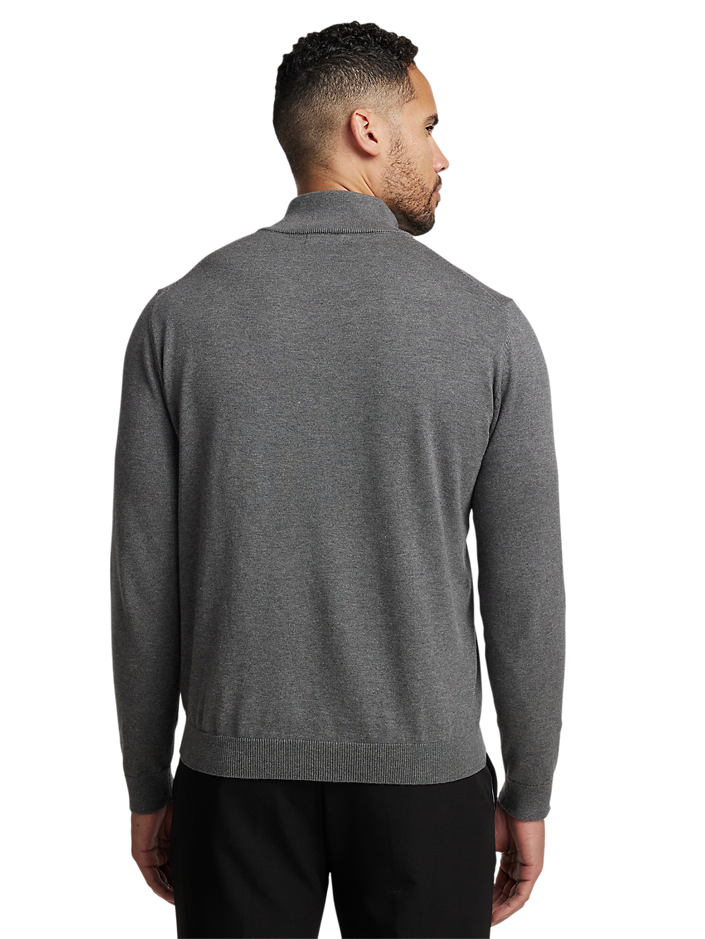 Alternate Image of Supima Cotton Quarter Zip Mock Neck Sweater-4