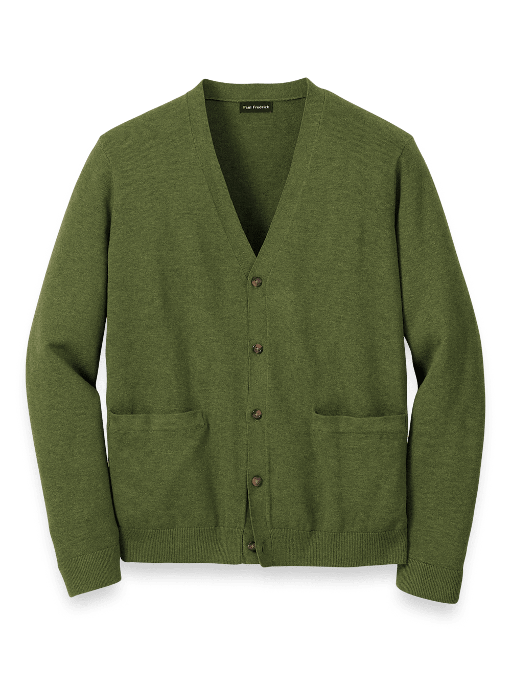 Product Image of Supima Cotton Button Front Cardigan-Olive