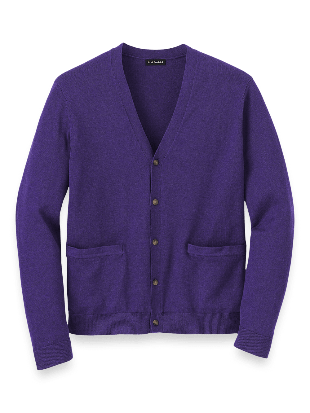 Product Image of Supima Cotton Button Front Cardigan-Plum