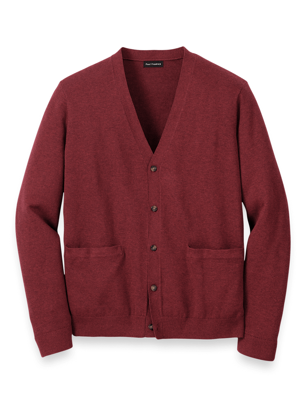 Product Image of Supima Cotton Button Front Cardigan-Burgundy