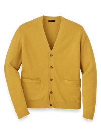 Supima Cotton Button Front Cardigan - Mustard