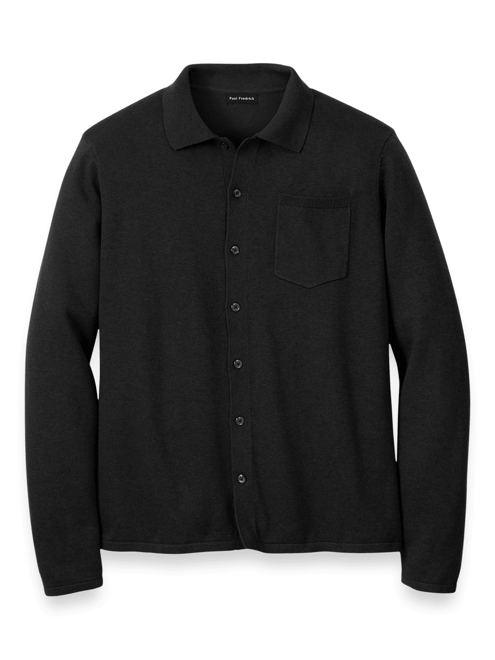 Product Image of Supima Cotton Button Front Polo-Black